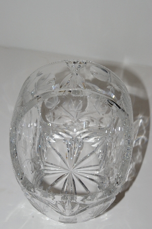 +MBA #S13-008    "1990's  Fancy Cut Floral  Crystal Basket"