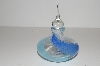 +MBA #S13-084   "Art Glass White,Blue & Turquoise Perfume Bottle With Glass Stopper"