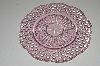 +MBA #S13-162  "2005 Set Of (2) Beautiful Pink Hobnail Embossed Glass Serving Plate"