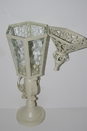+MBA #S28-283   "2004 White Metal Candle Lamp"
