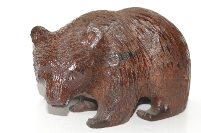 +MBA #S28-316     "Older Hand Carved Rose Wood Grizzly Bear"