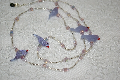 +MBA #6596  "5 Lavender Glass Hand Made Birds