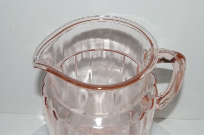 +MBA #S28-066  "1930's Pink Depression Glass Water Pitcher"
