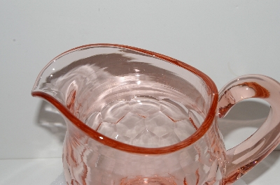 +MBA #S28-078   "Fancy Vintage Pink Depression Glass Pitcher"