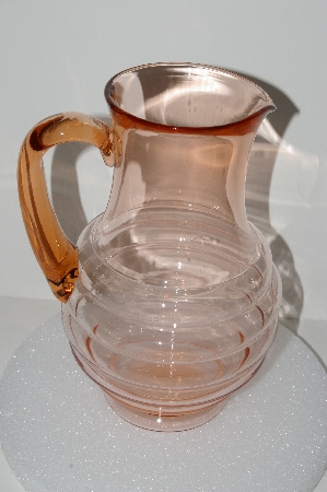 +MBA #S28-109   "Vintage Pink Depression Glass Water Pitcher"