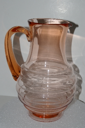 +MBA #S28-109   "Vintage Pink Depression Glass Water Pitcher"