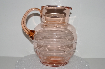 +MBA #S28-096   "Pink Depression Glass Water Pitcher"