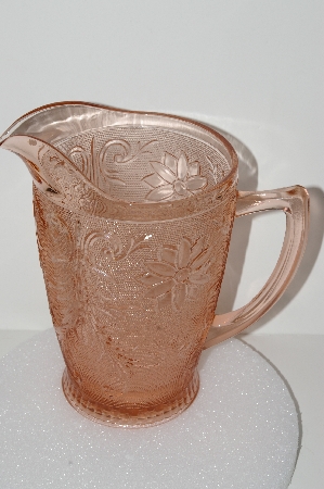 +MBA #S28-124   "Very Fancy Pink Depression Glass Colored Water Pitcher"