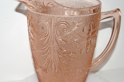 +MBA #S28-124   "Very Fancy Pink Depression Glass Colored Water Pitcher"