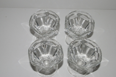 +MBA #S28-227  "Older Set Of 4 Clear Glass Ice Cream Dish's"