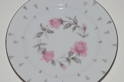 +MBA #S18-104  Set Of 7   "Charmaine By Sango Pink Roses & Platinum Trim Bread & Butter Plate"