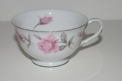 +MBA #S18-111   "Charmaine By Sango Pink Roses & Platinum Trim Set Of 2 Tea Cups"