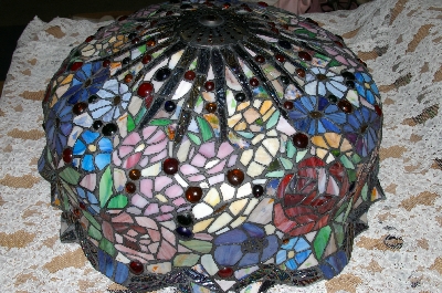 "SOLD"  * MBA #S19-073   ""Ashbury Fancy Stained Glass Floor Lamp"