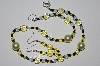 +MBA #B1-037  "Fancy Yellow & Black Glass Bead & Pearl Necklace & Earring Set"