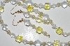 +MBA #B1-075   "Yellow, Clear Glass & Pearl Necklace & Earring Set"