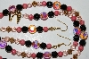 +MBA #B2-036  "Fancy Pink Crystal & Glass Bead Necklace & Earring Set"