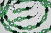 +MBA #B2-015  "Fancy Green Glass Pearl, Bead & Crystal Necklace & Earring Set"