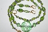 +MBA #B3-055  "Luster Lime Green Glass Bead Necklace & Matching Earring Set"