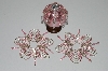 +MBA #B3-147  "Set Of 3 Hand Beaded Pink & Silver Ornament Covers"