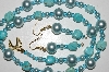 +MBA #B5-102  "Turquoise & Glass Pearl Necklace & Matching Earring Set"