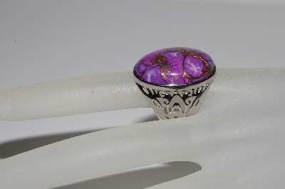 +MBA #B6-199  "Sterling Oval Mohave Purple Turquoise Ring"