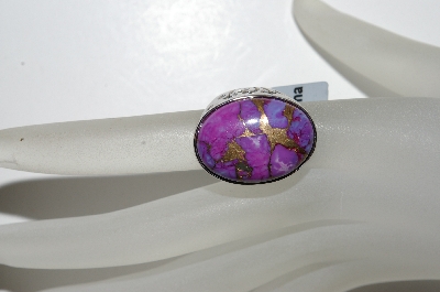 +MBA #B6-199  "Sterling Oval Mohave Purple Turquoise Ring"