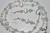 +MBA #B6-097  "White Fiber Optic, AB Crystal & Glass Bead Necklace & Matching Earring Set"