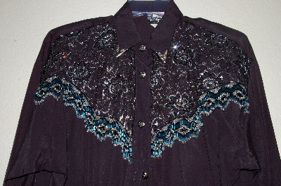 +MBAHB #19-039  "1970"s Judy Knapp One Of A Kind Hand Beaded Western Top"