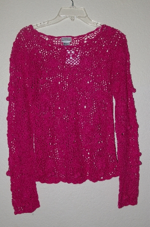 +MBAHB #19-193  "Newport News Pink Crochet "Cherry" Pullover"