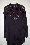 +MBAHB #19-207  "Surya Black One Of A Kind Fancy Hand Beaded Black Rayon Shirt/Dress"