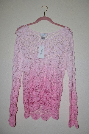 +MBAHB #19-123  "Together Multi Shade Pink Crochet Pullover Top"