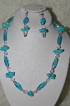 +MBAHB #19-342 "Blue Turquoise,Pink AB Crystal & Aqua Blue Glass Bead Necklace & Earring Set"