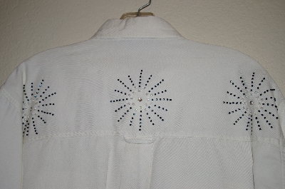 +MBAHB #25-069  "Manisha White One Of A Kind Hand Beaded Shirt"