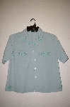 +MBAHB #25-074  "Hunt Club Green One Of A Kind Hand Beaded Top"