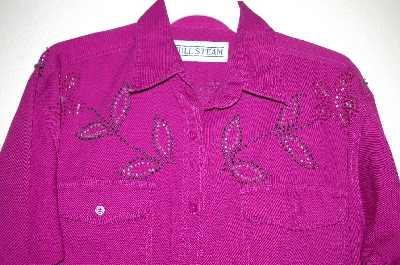 +MBAHB #25-085  "Full Steam Purple One Of a Kind Hand Beaded Top"