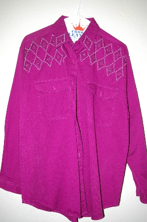 +MBAHB #25-098  "Full Steam Purple One Of a Kind Hand Beaded Shirt"