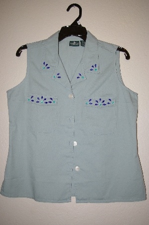 +MBAHB #25-104  "Hunt Club Green One Of A Kind Hand Beaded Shirt"