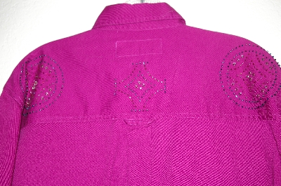 +MBAHB #25-064  "Full Steam Purple Fancy Hand Beaded Shirt"