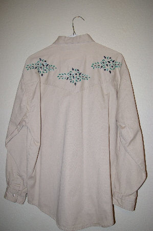 +MBAHB #25-028  "Manisha Tan Fancy Hand Beaded Western Style Shirt"