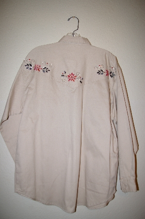 +MBAHB #25-164  "Manisha Tan Fancy Hand Beaded Western Style Shirt"