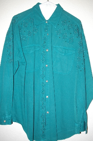 +MBAHB #25-135  "Ignite Basics Green Fancy Beaded Shirt"