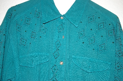 +MBAHB #25-135  "Ignite Basics Green Fancy Beaded Shirt"