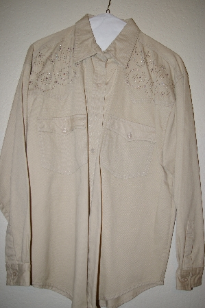 +MBAHB #25-147  "Manisha Tan Fancy Beaded Western Style Shirt"