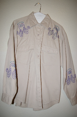 +MBAHB #159  "Manisha Tan Fancy Beaded Western Style Shirt"