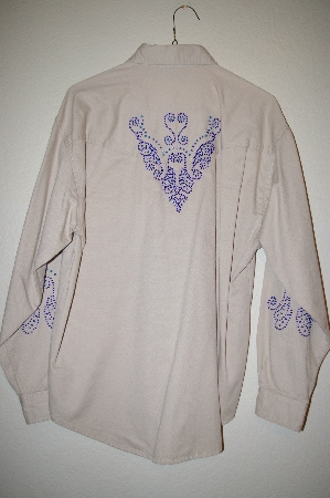 +MBAHB #159  "Manisha Tan Fancy Beaded Western Style Shirt"