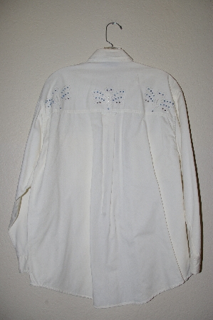 +MBAHB #13-027  "Manisha 1980's White One Of A Kind Hand Beaded Shirt"