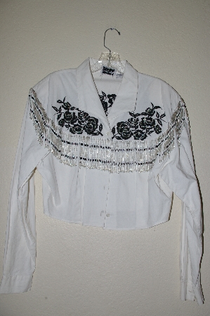 +MBAHB #13-012  "Chaparral Ridge 1993 White Fancy One Of A Kind Hand Beaded Short Jacket"