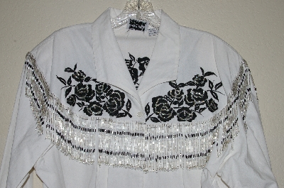 +MBAHB #13-012  "Chaparral Ridge 1993 White Fancy One Of A Kind Hand Beaded Short Jacket"