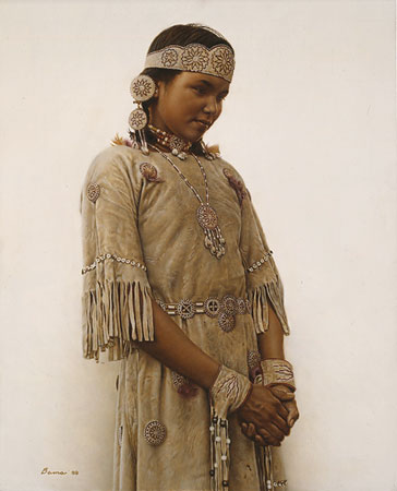 +MBA #FL8-085   "Little Fawn-Cree Indian Girl" By Artist James Bama