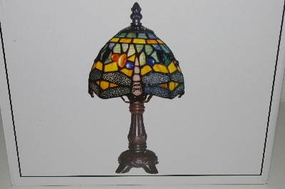 +MBAHB #19-481  "2003 12" Blue Dragonyfly Tiffany Style Accent Lamp"